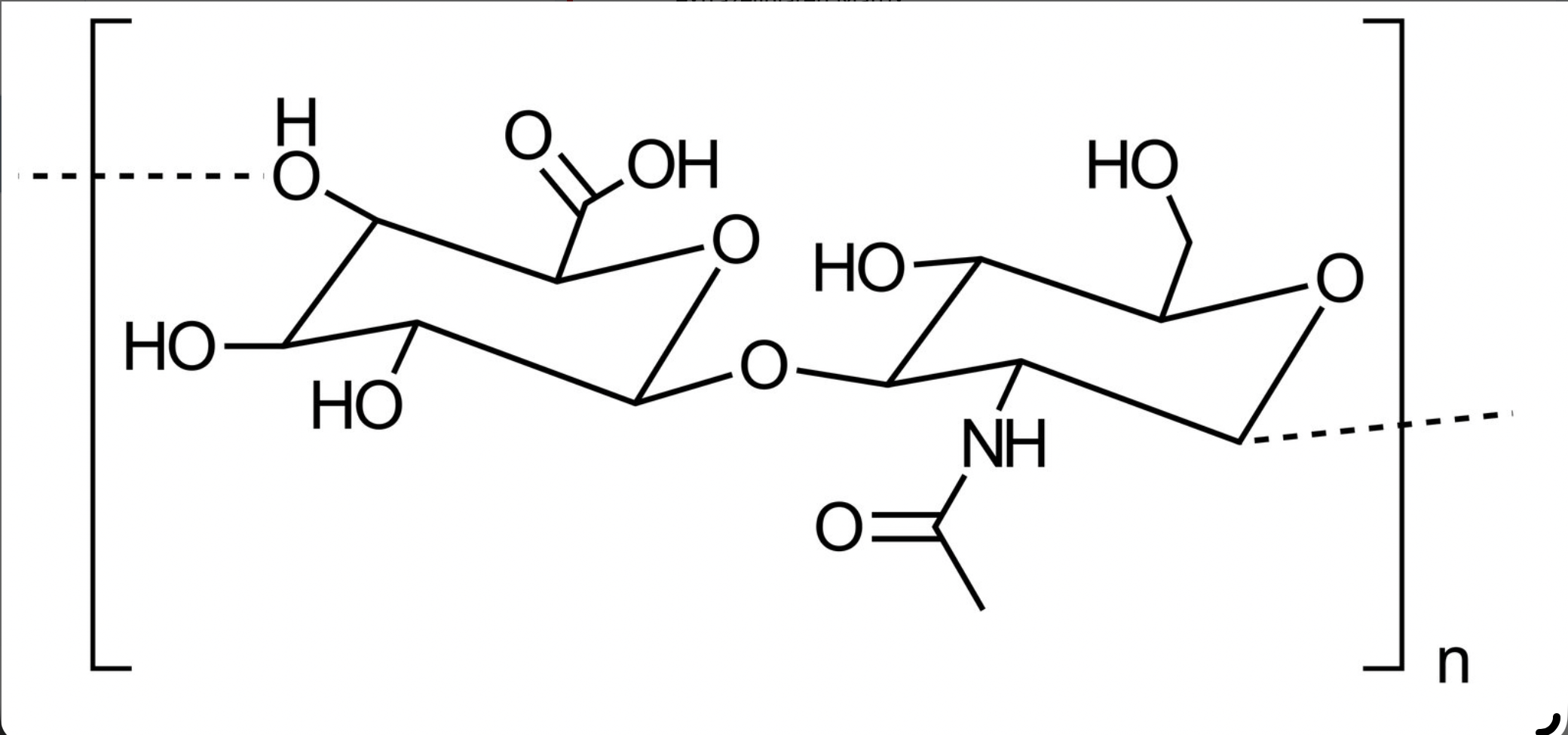 <p>D. It consists of an unbranched chain of repetitive disaccharide units.</p>