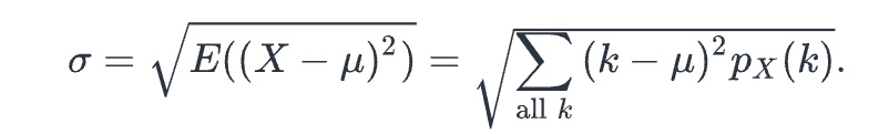 <p>Let X be a discrete random variable with probability distribution px(k). The ___ of X, which is denoted by (see attached), is given as</p>