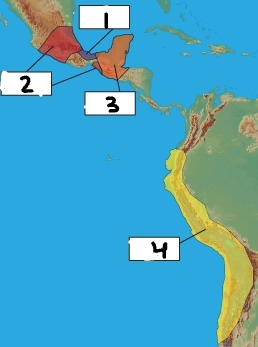 <p>What number represents where the Mayans lived?</p>