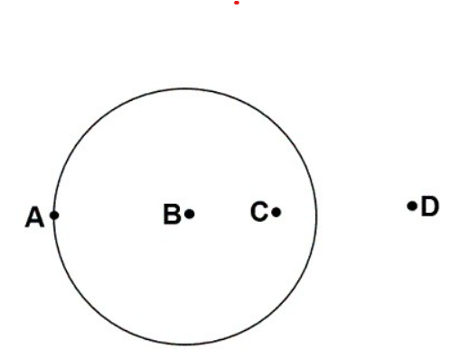 <p>Below is a circular outline of a very old mycelium in a forest, as viewed from above, with four points labeled for this question, A-D. Which part of the fungus is the location where this mycelium most actively feeding and growing?</p>