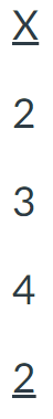 <p><span>For the following scores, find the value of the sum of X squared, <em>ΣX</em></span><em><sup>2</sup></em><span>.</span></p>