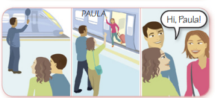 <p><em>Look at the pictures. Put the verbs in the correct form, past continuous or past simple.</em> </p><p>The train arrived at the station and Paula <strong>got off</strong>. Two friends of hers, Jon and Rachel, ____ (wait) to meet her.</p>