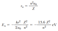 relation for quantized energies