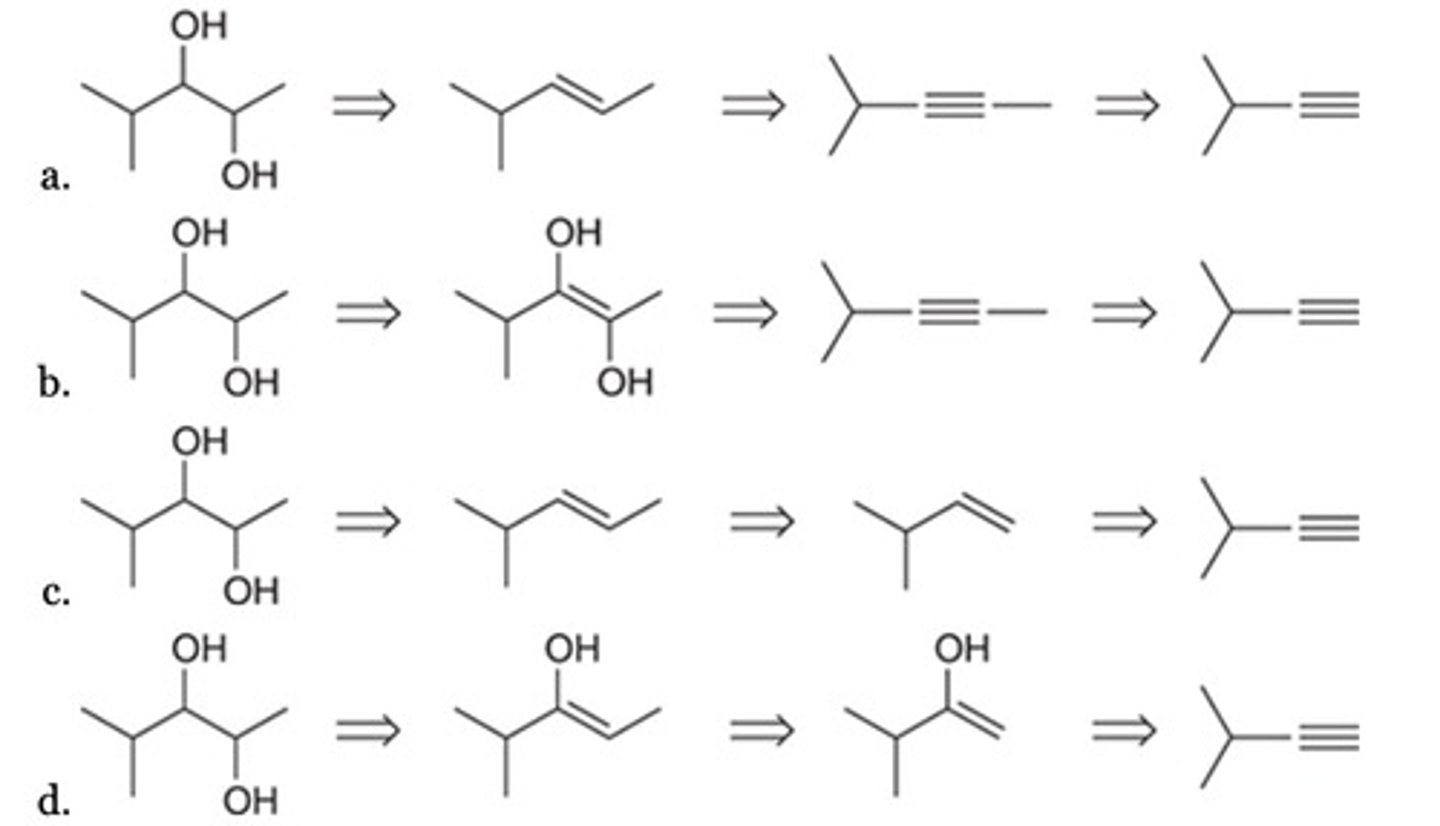 <p>Which of the following represents a logical retrosynthesis of the given diol target molecule?</p>