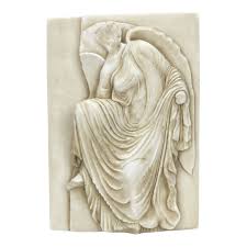 <p><span>Marble relief, elegant drapery showing feminine form.</span></p><p><span>Found in the Temple of Athena.</span></p>