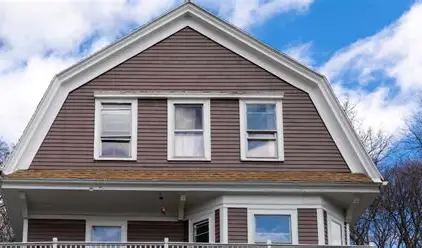 <p>a roof that combines two different pitches below the ridge</p>