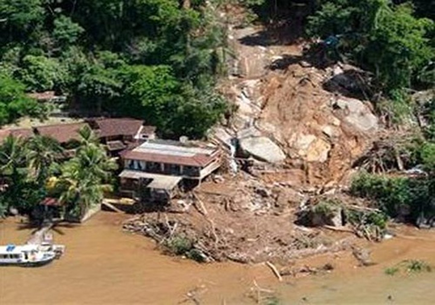 <p>a landslide</p>