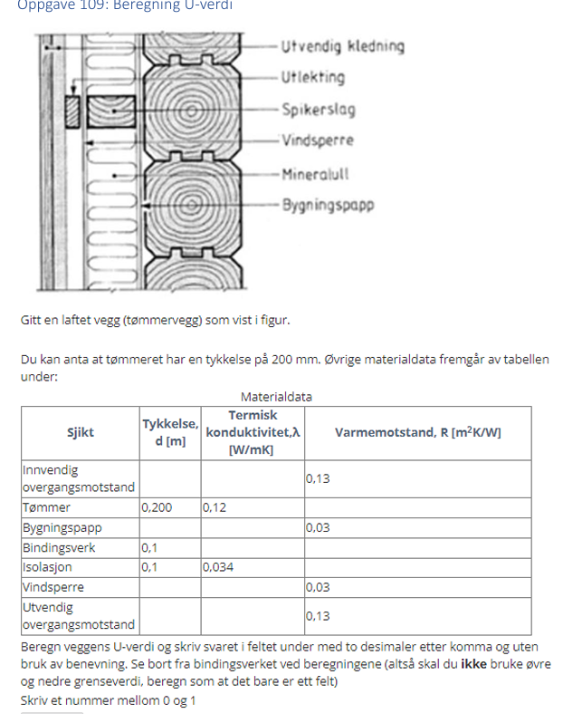 <p>(Varme) Beregn veggens U-verdi</p>