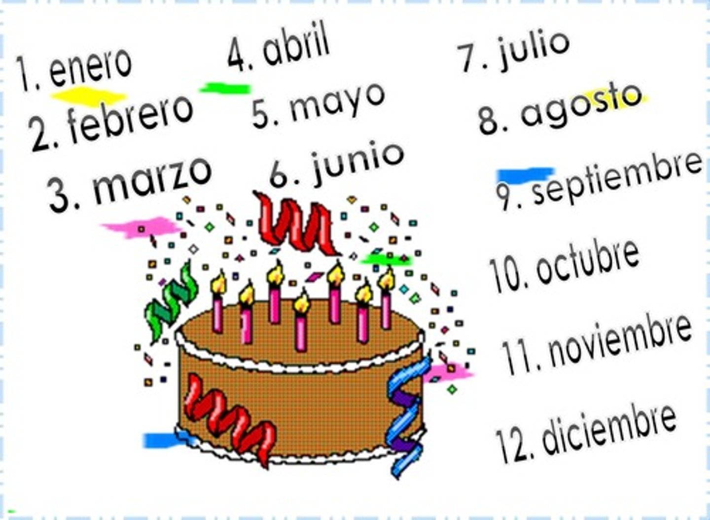 <p>My birthday is the (#) of (month).</p>