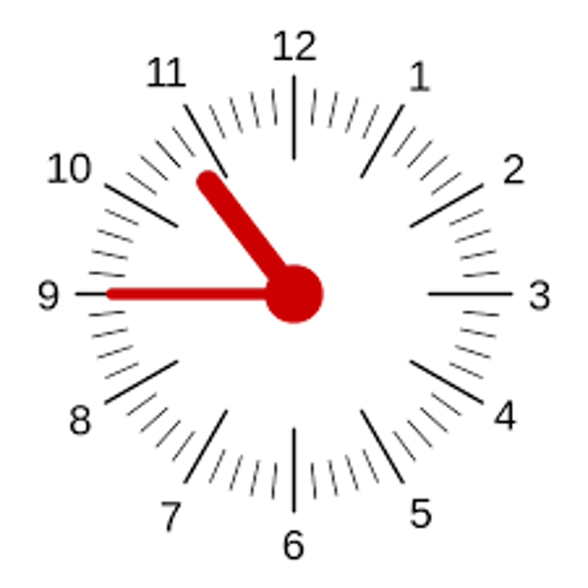 <p>It's a quarter to eleven (10:45).</p>