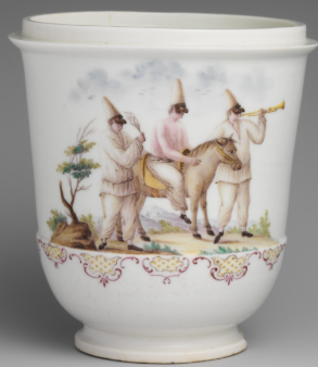 <p><strong>Type of porcelain</strong> fired below 2300°F. It is <strong>imitation porcelain.</strong> It is more translucent and is not as white in color and does not have the clear ringing tone of true porcelain. It is a <span style="color: red"><strong>mixture of white clay and a ground glassy substance.</strong></span></p>