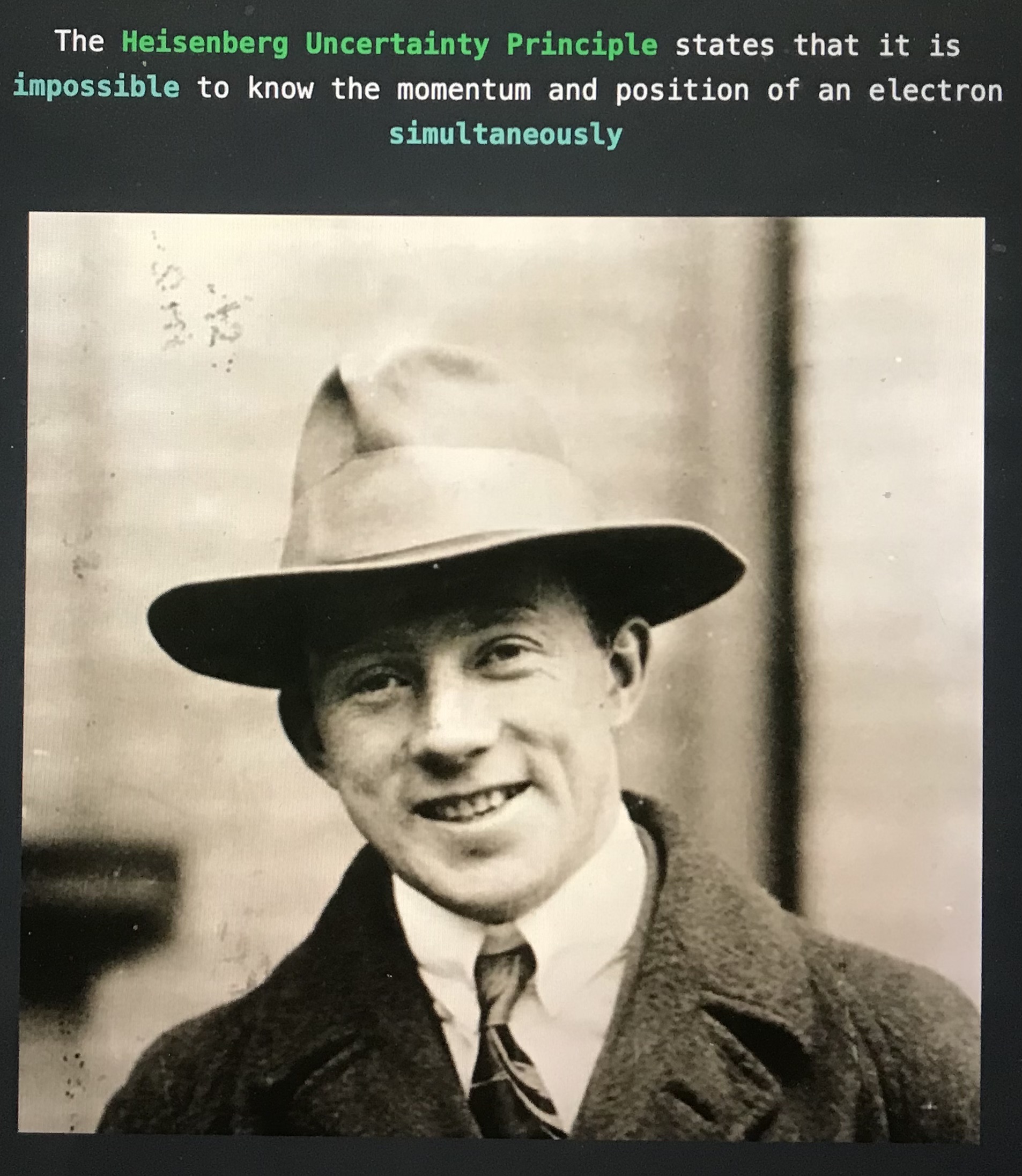 <p>Heisenberg uncertainty Principle </p>