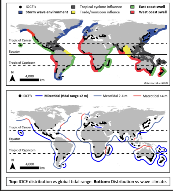More common in micro-tidal estuaries 

Need 

Relatively consistent high-wave energy

* Berm building
* Swell-dominated coasts with bigger waves

Small tidal range

* Weak tidal currents at the entrance (allows sand to stabilize the mouth)
* Micro and meso coasts with a  tidal range from 0.5 to 2.5m
* variability seasonally and interannually, sometime it will be low river flow, easier for waves to win, high rainfall all the time= hard for waves to bring sand onshore
* Rivers with low mean annual and specific discharge
* Smaller rivers and catchments
* Common on rivers with variable flow regimes     