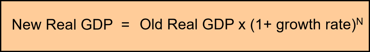 <p>Old * (1+growth rate)^N</p>