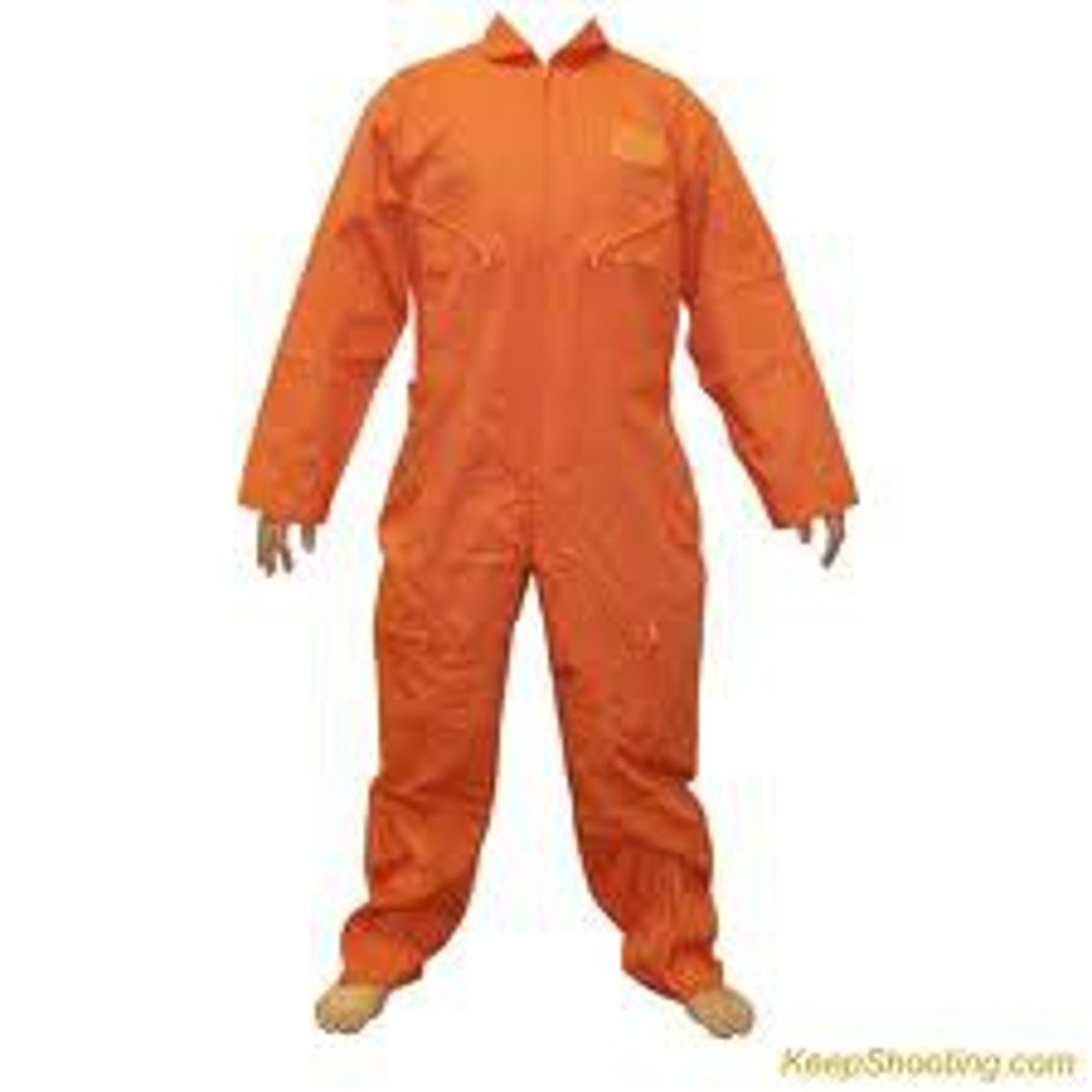 <p>A one-piece garment of a shirt and ankle-length pants, usually with a front zipper.</p>