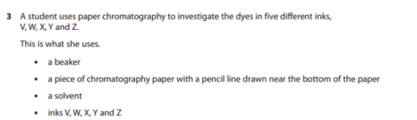 <p>Describe how the student should set up and carry out her experiment.<br>You may draw a diagram to help with your answer. (4)</p>