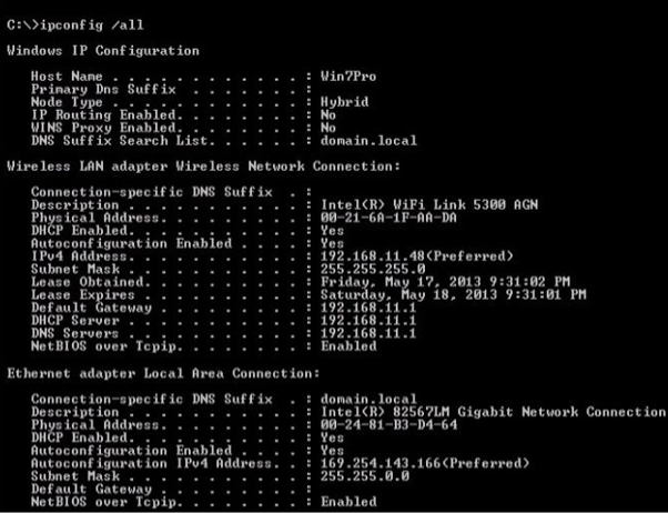 <p>The Ethernet adapter has an IP address configured _______</p><p>a) manually</p><p>b) through DHCP</p><p>c) through APIPA</p>