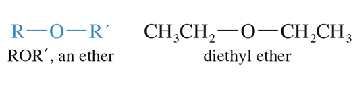 <p>Contain <strong>2 alkyl groups</strong> bonded to an <strong>oxygen</strong></p>