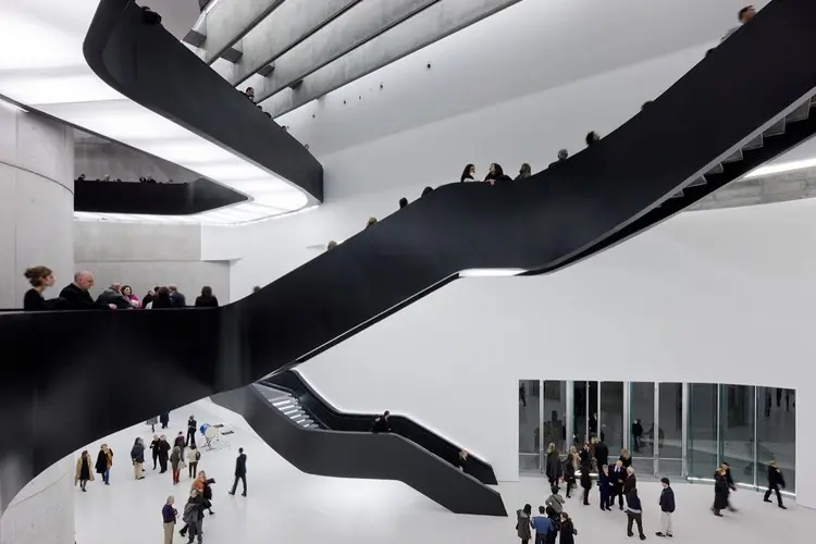 <ul><li><p>By Zaha Hadid (2009);</p></li><li><p>Internal spaces are covered by a glass roof.</p></li><li><p>Walls flow and melt into one another.</p></li><li><p>Two museums, a library, an auditorium, and a cafeteria.</p></li><li><p>The complex specializes in art of the twenty-first century.</p></li></ul>