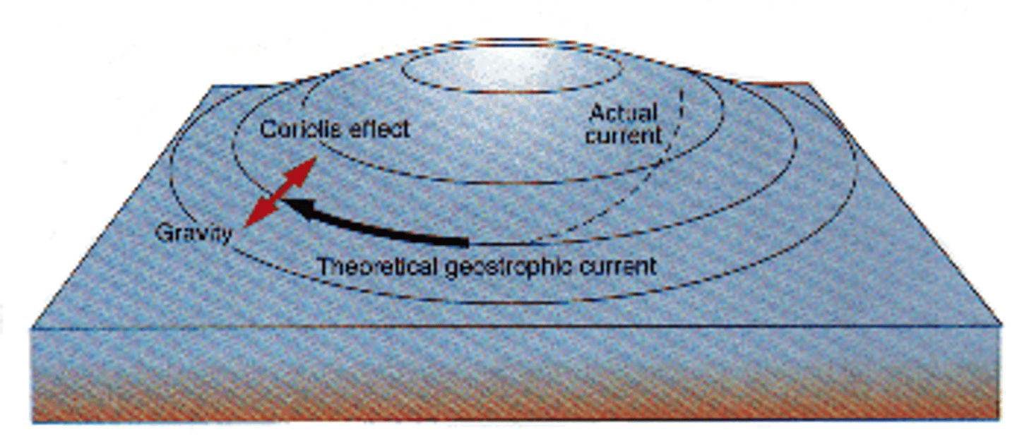 <p>occurs when the pressure gradient force and the Coriolis force are balanced.</p>
