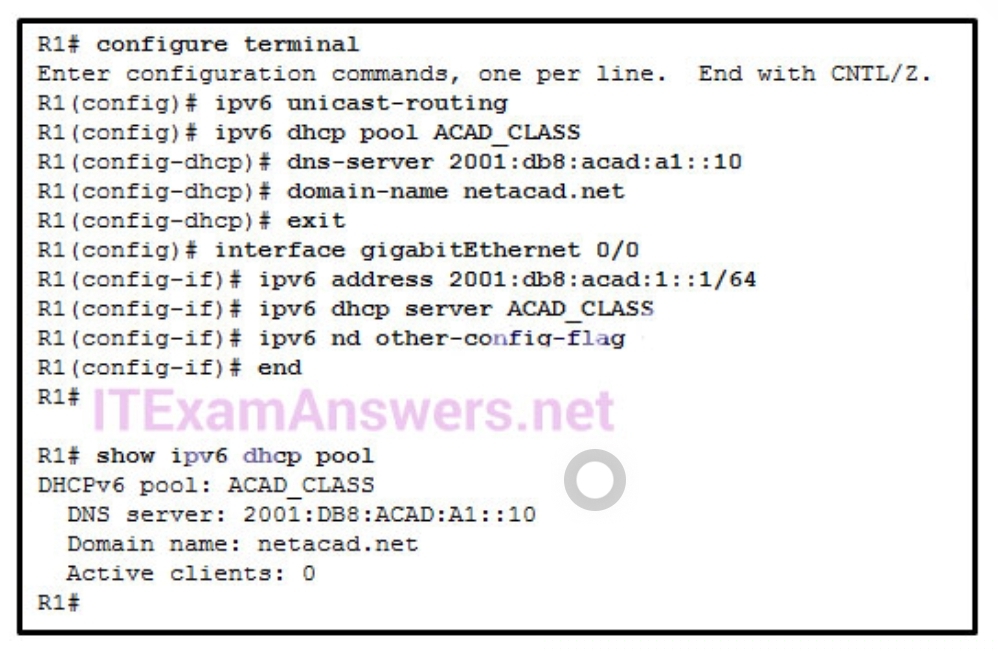 <p>Refer to the exhibit. A network administrator is configuring a router as a DHCPv6 server. The administrator issues a show ipv6 dhcp pool command to verify the configuration. Which statement explains the reason that the number of active clients is 0?</p>