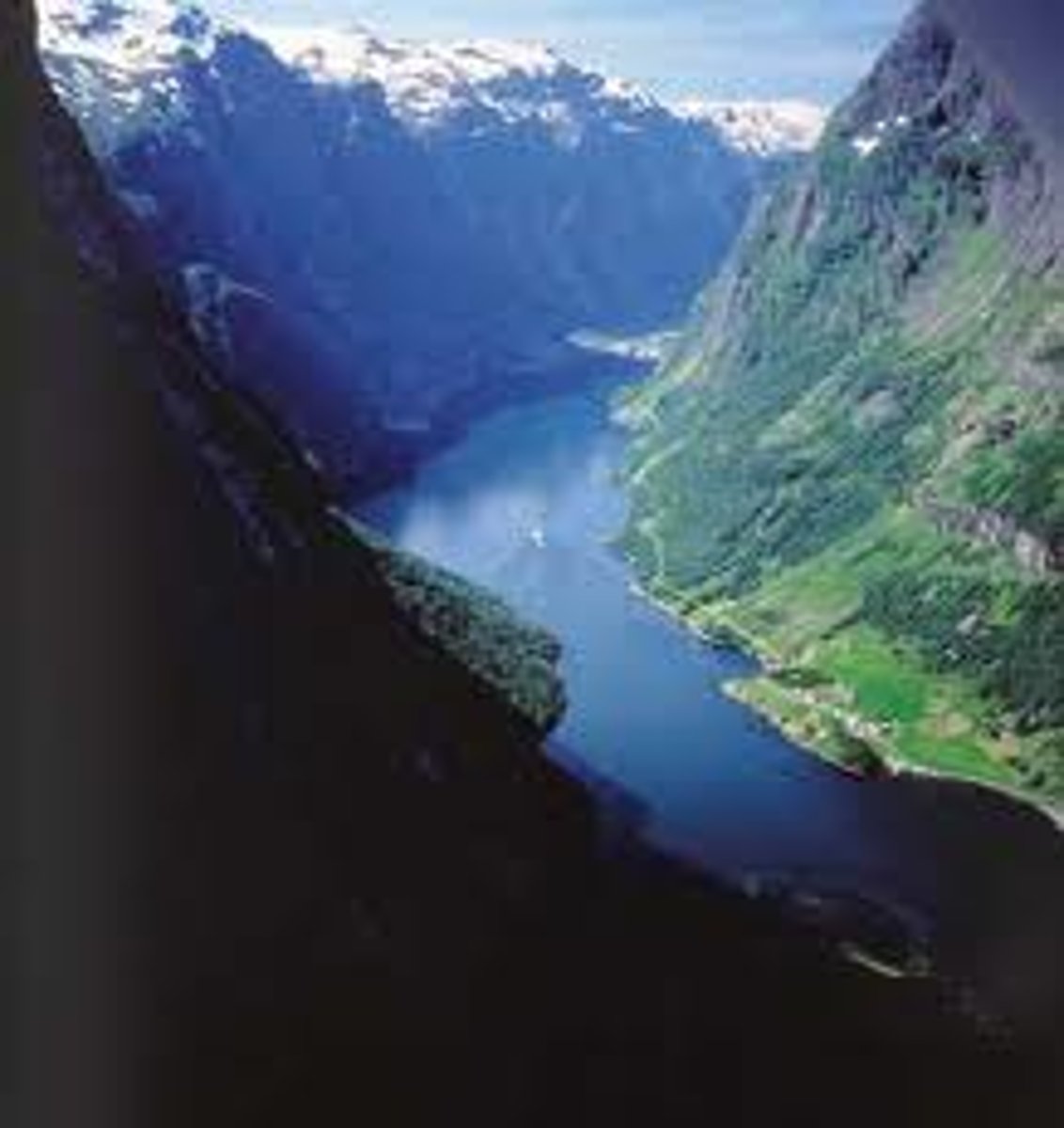 <p>A narrow inlet of sea with steep banks (usually formed by glaciers)</p>