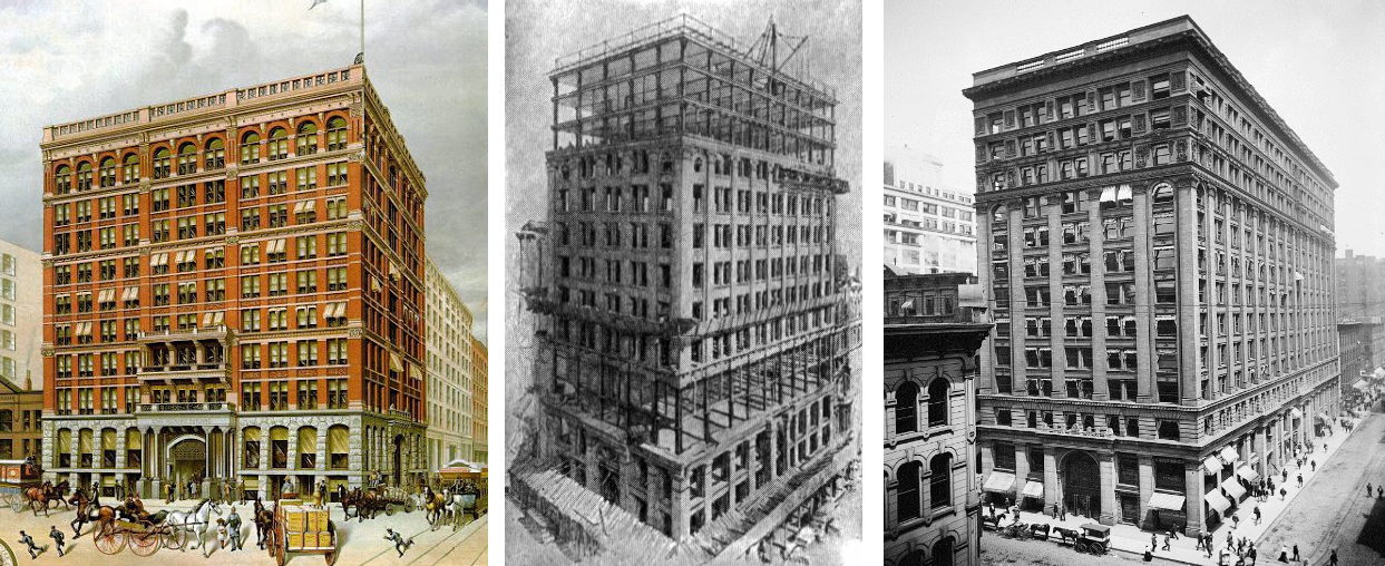 <ul><li><p><strong>Home Insurance Building</strong><span>&nbsp;in Chicago (1884-85), first high-rise in America to use a metal frame.</span></p></li><li><p><span>pioneered the use of terracotta and iron to reduce the risk of skyscraper fires.</span></p></li></ul><p></p>