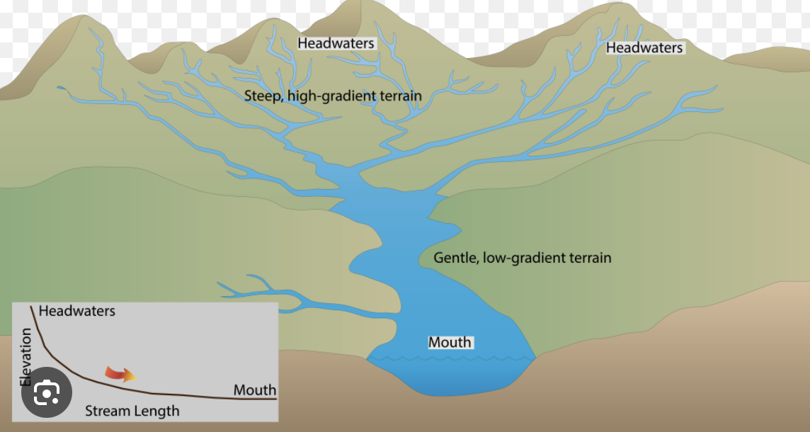 example of streams teaming up to make a river