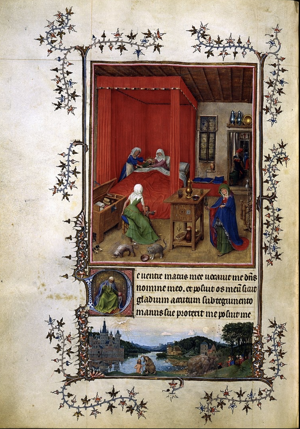 <p>a painting or decorated letter in an illuminated manuscript</p>