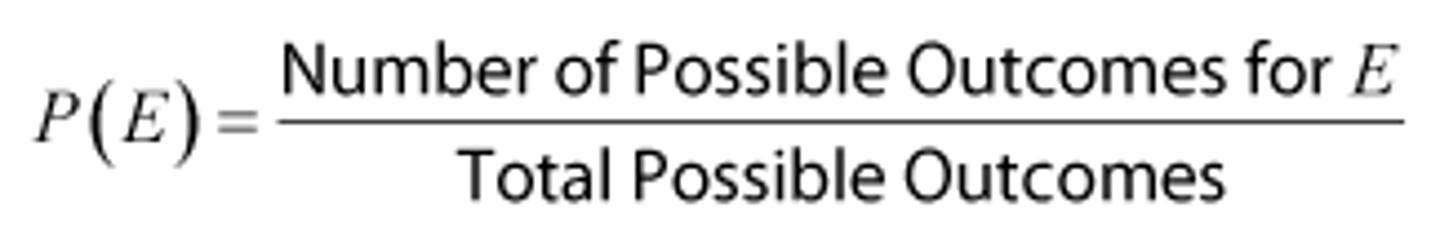 <p>-The prob of an event is always between 0 &amp; 1</p><p>-All possible outcomes added together must be = 1</p><p>- If all outcomes are equally likely, the prob of an events is found</p><p>-probability of an event not happening is equal to 1-probthat it does</p><p>-If two events have no outcomes in common, the probability once occurs is the sum of their probabilities</p><p>+called mutually exclusive or disjoint</p>