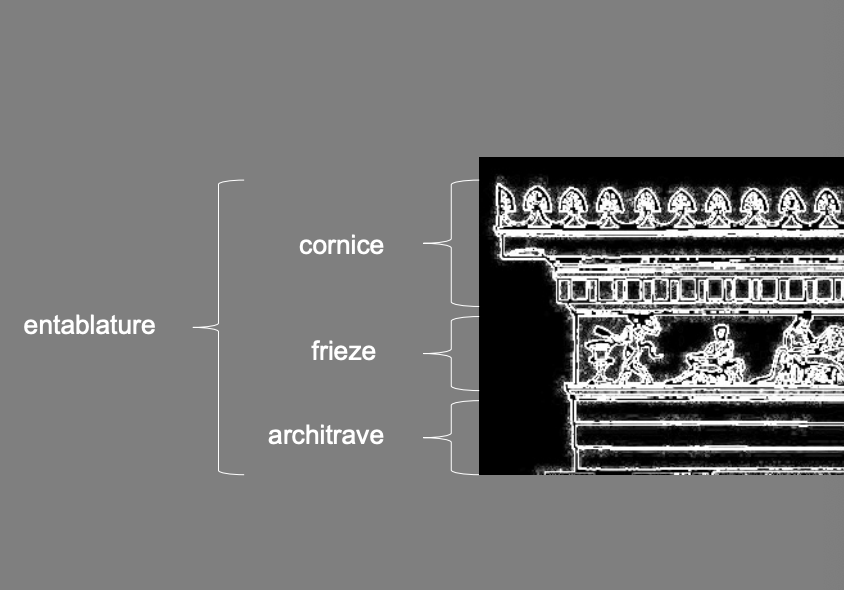 <p>entablature</p>