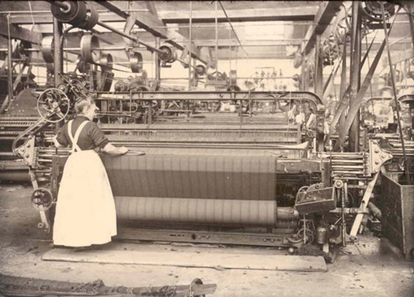 <p>A device used to weave cloth; Industrial Revolution will see transition from hand looms to power looms</p>