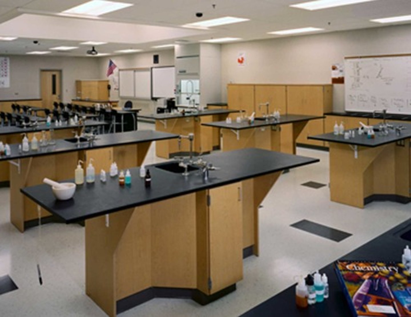 <p>no special precautions; basic teaching labs (E. coli)</p>