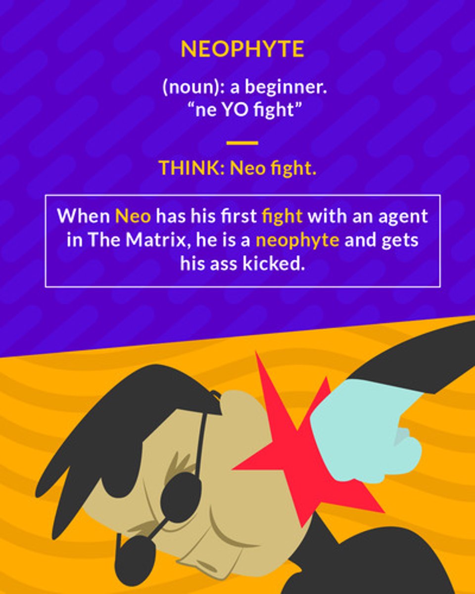 <p>(noun) beginner</p>