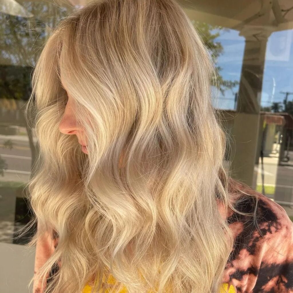 <p>Blonde hair</p>