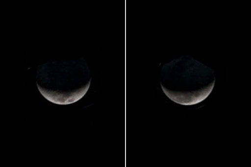 <p>where would you see the moon facing this direction? why?</p>