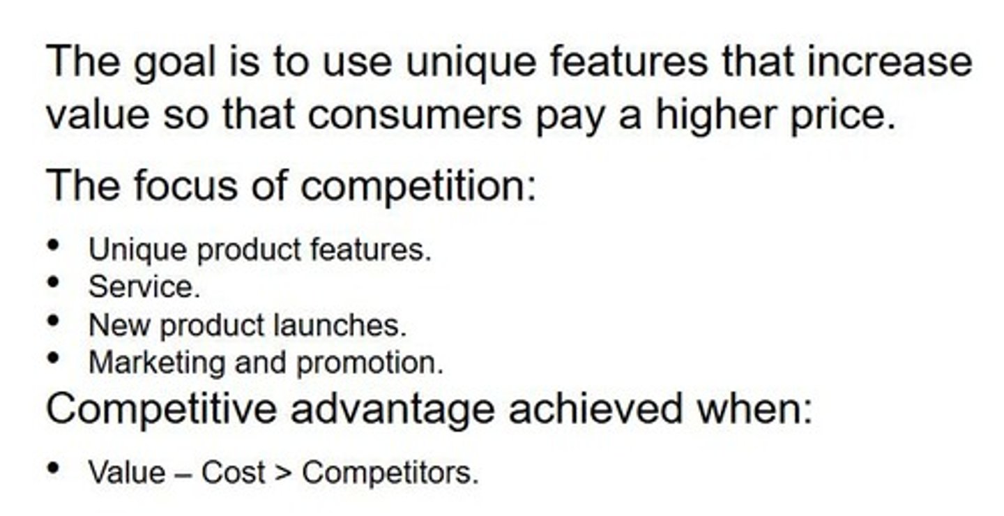 <p>A strategy to offer unique products or services that stand out in the market.</p>