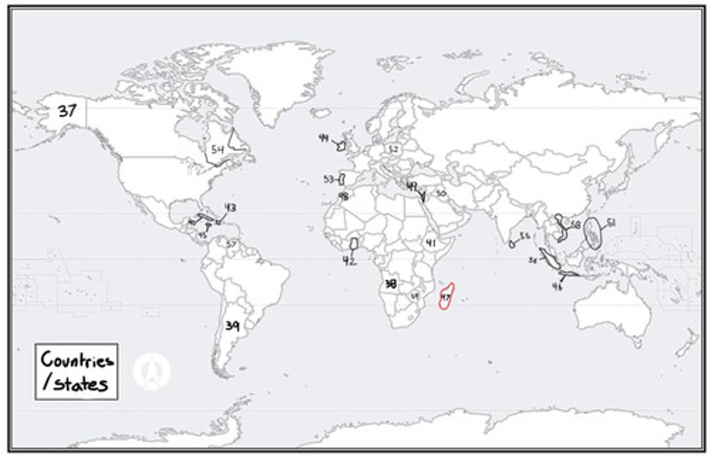 <p>What is #47? (countries/states)</p>