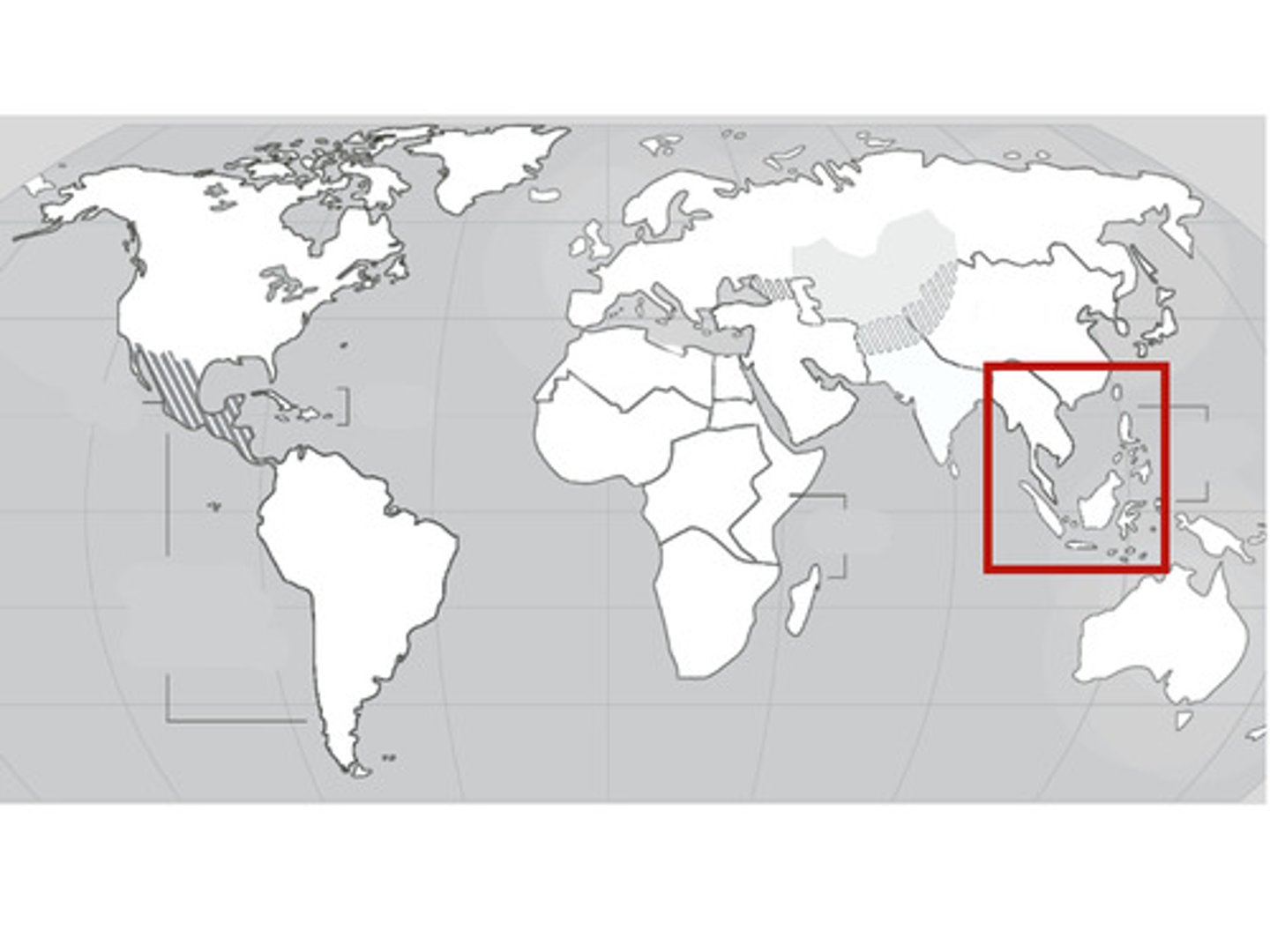 <p>the region south of China and east of India, composed of islands and peninsulas. Some Buddhist countries but also influenced by Islam</p>