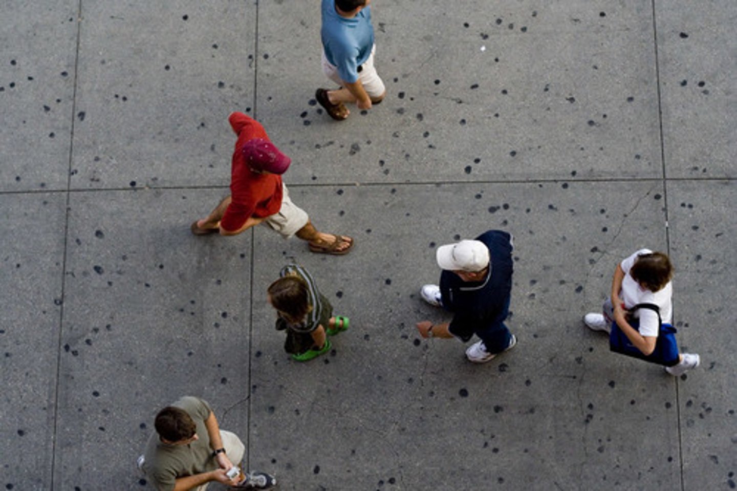 <p>A photo shot from above, taken from a high angle.</p>