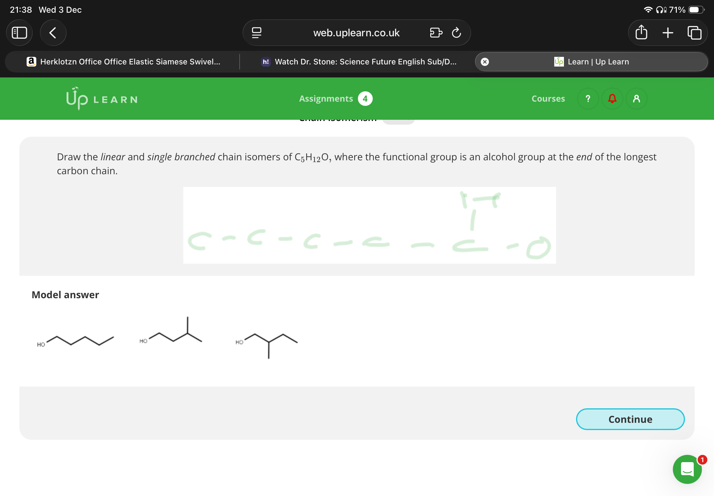 <ol><li><p>Organic compounds with the same molecular formula but the same functional groups are arranged in a different positions in the compound.</p></li><li><p>Band E</p></li></ol><p></p>