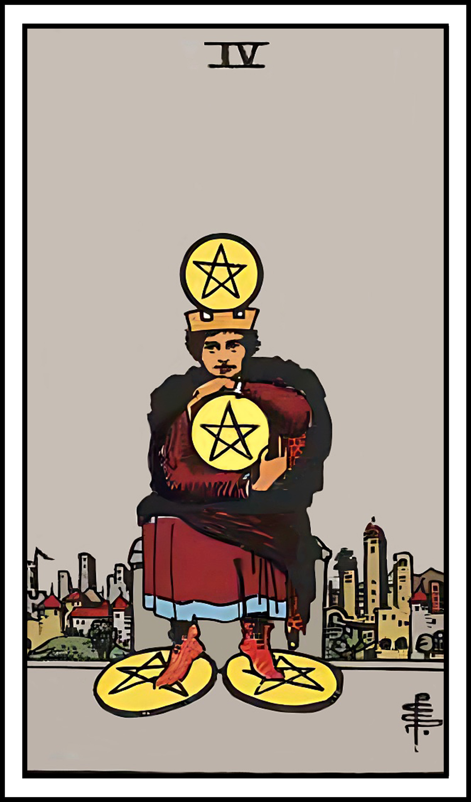 <p>4 of pentacles</p>