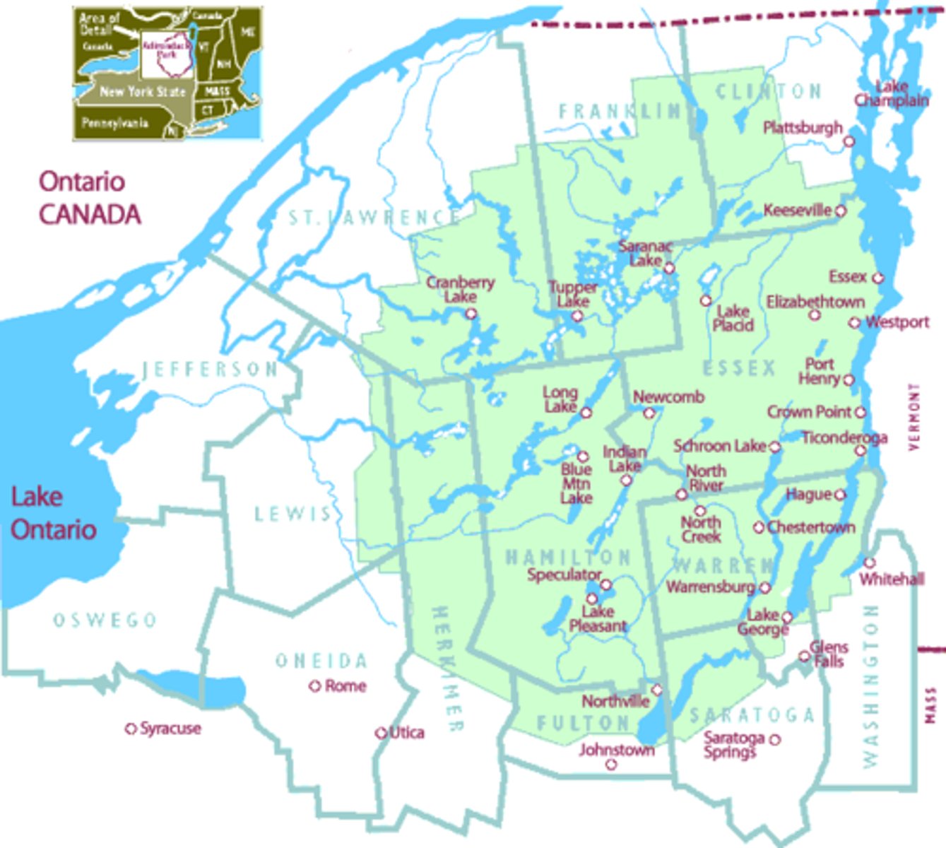 <p>Mountain range in Northern NY and Vermont</p>