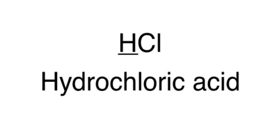 <p>hydrochloric acid</p>