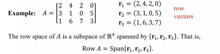<p>row space</p>