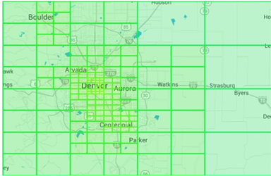 <ol><li><p>Given list of business with coordinates</p></li><li><p>Create a parent node representing the coordinates it covers</p></li><li><p>If has more than 100 business, subdivide coordinates into 4 areas, making them the child nodes</p></li></ol>