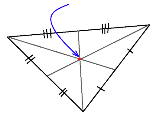 The three medians of a triangle intersect at this point