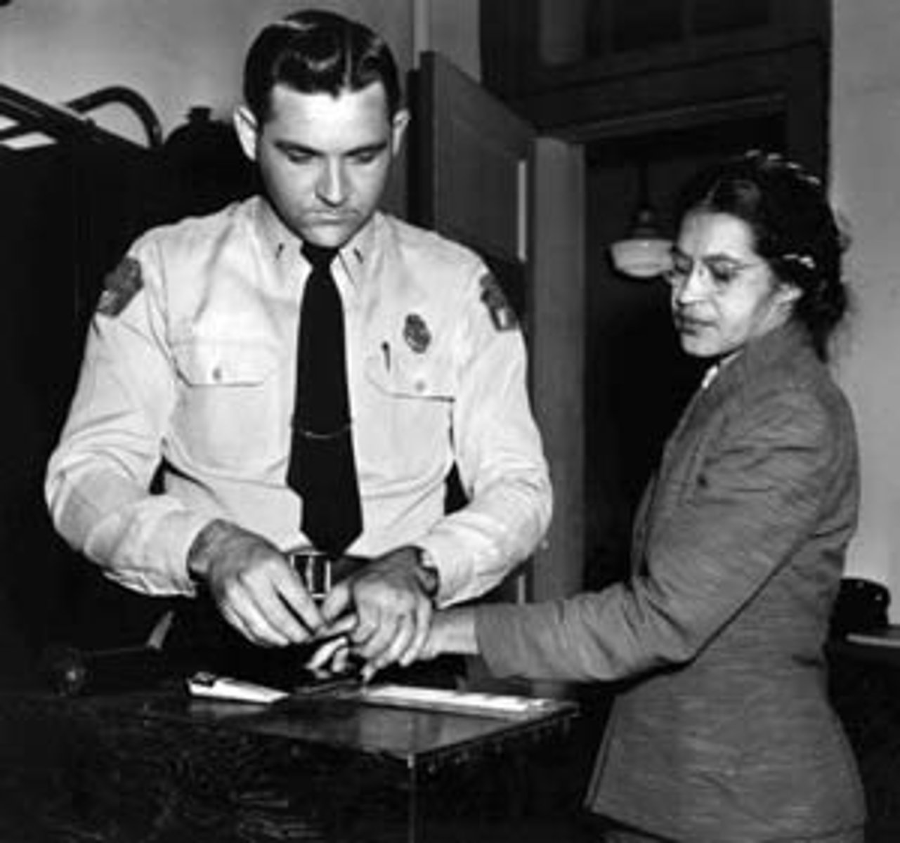 <p>began the Montgomery bus protest in 1955 when she refused to give up her seat to a white passenger</p>
