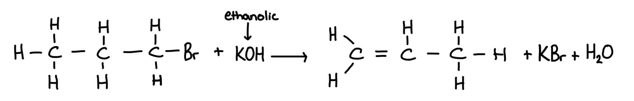 <p>Type of mechanism: elimination</p><p>reagent:potassium (or sodium) hydroxide</p><p>conditions:Heated,in ethanol</p>