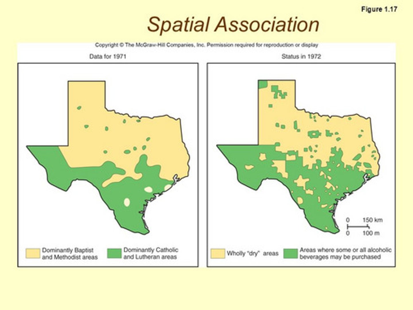<p>The relationship between the distribution of one feature and the distribution of another feature; for example the presence of poverty in an large city and the data showing unemployment rates in that city</p>